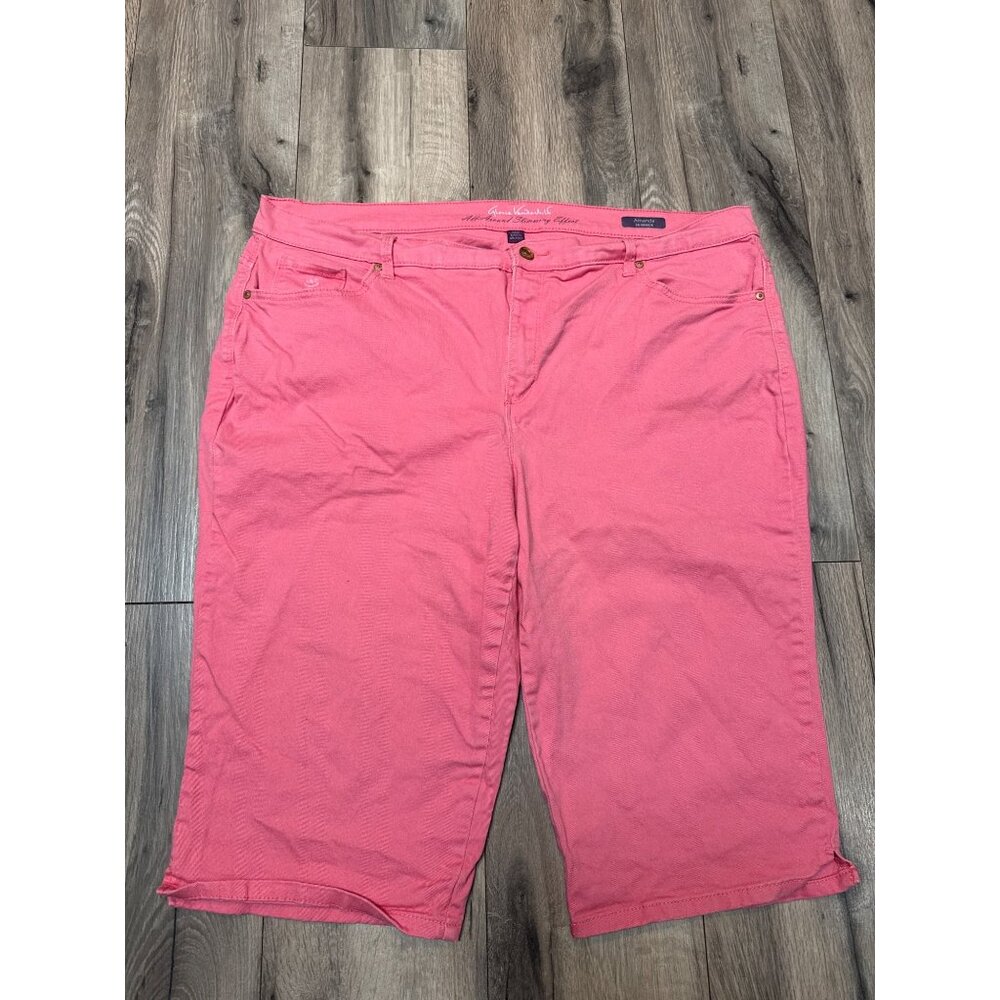 Gloria Vanderbilt Amanda Skimmer Womens Shorts 20W Pink Cotton Blend Slimming Ef